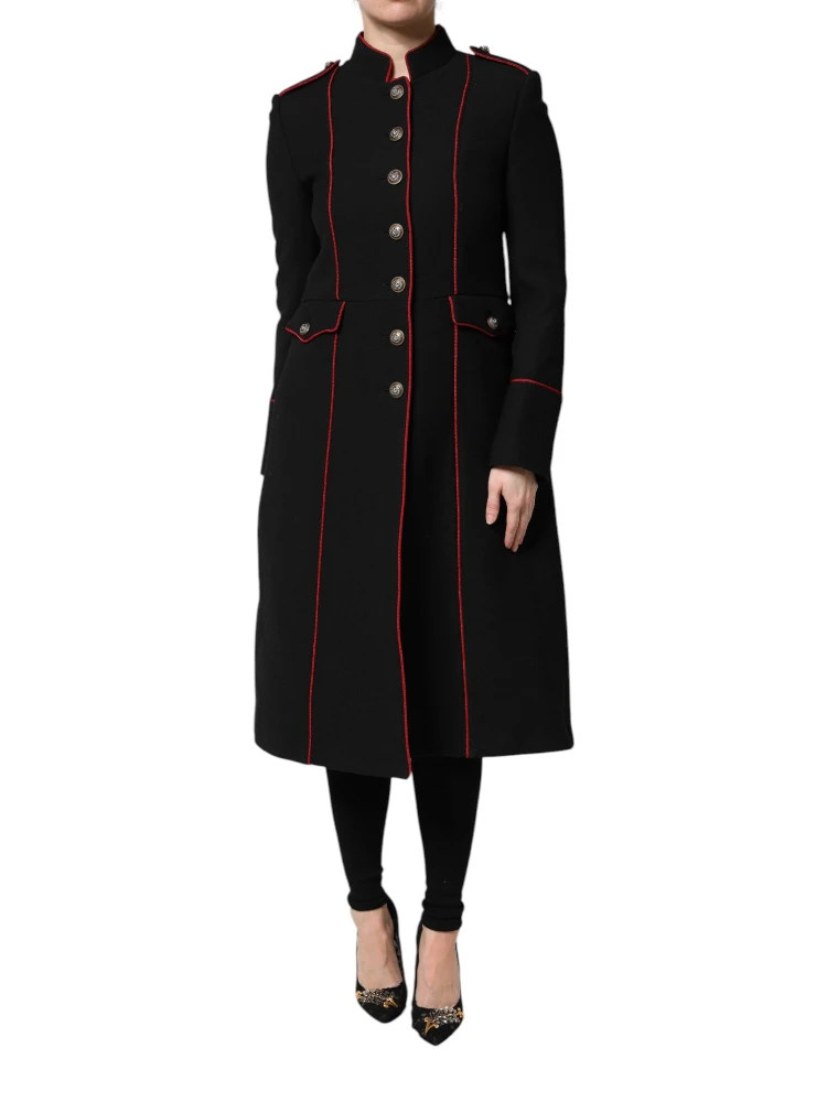 Black Wool Single Breasted Trench Coat Jacket alternative