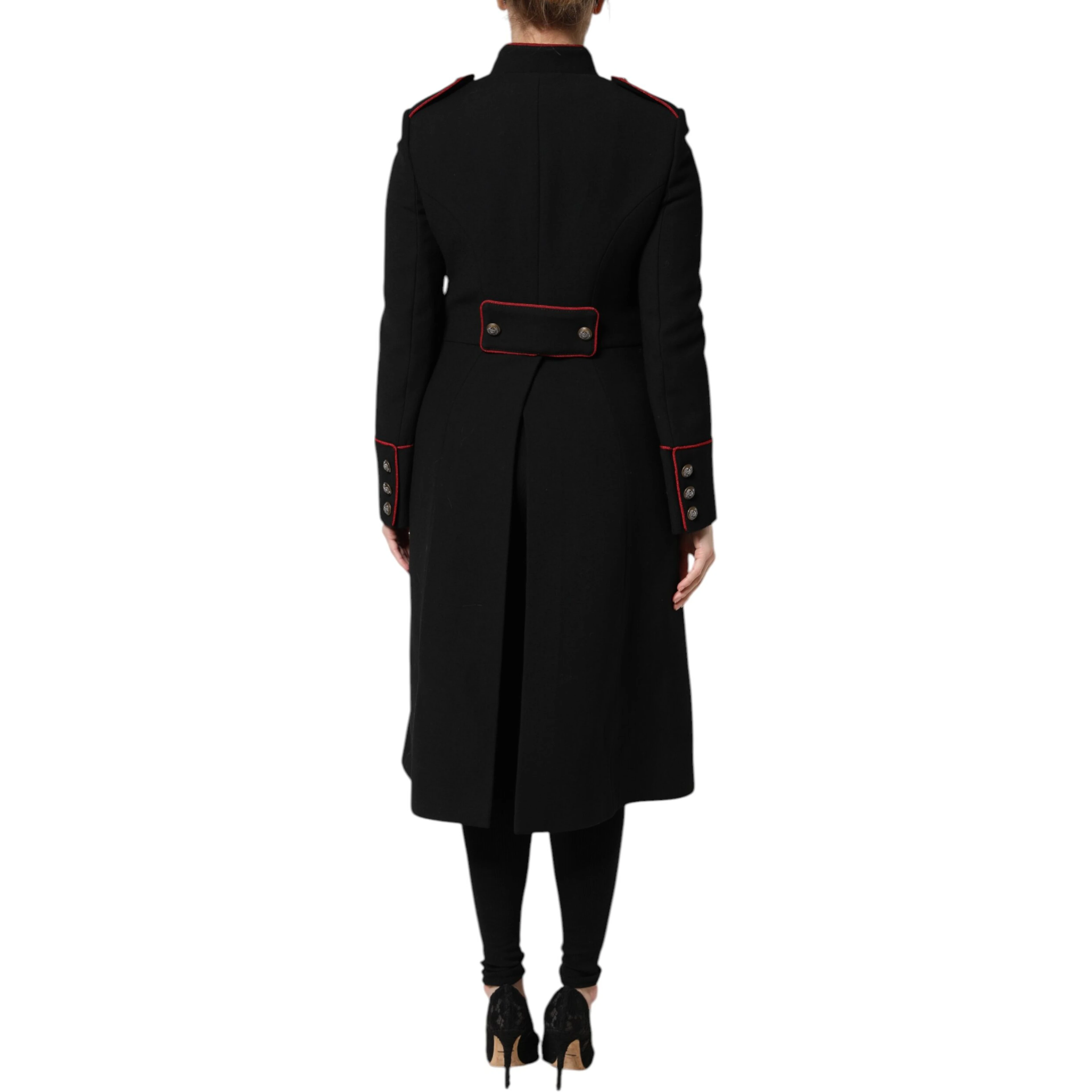 Black Wool Single Breasted Trench Coat Jacket