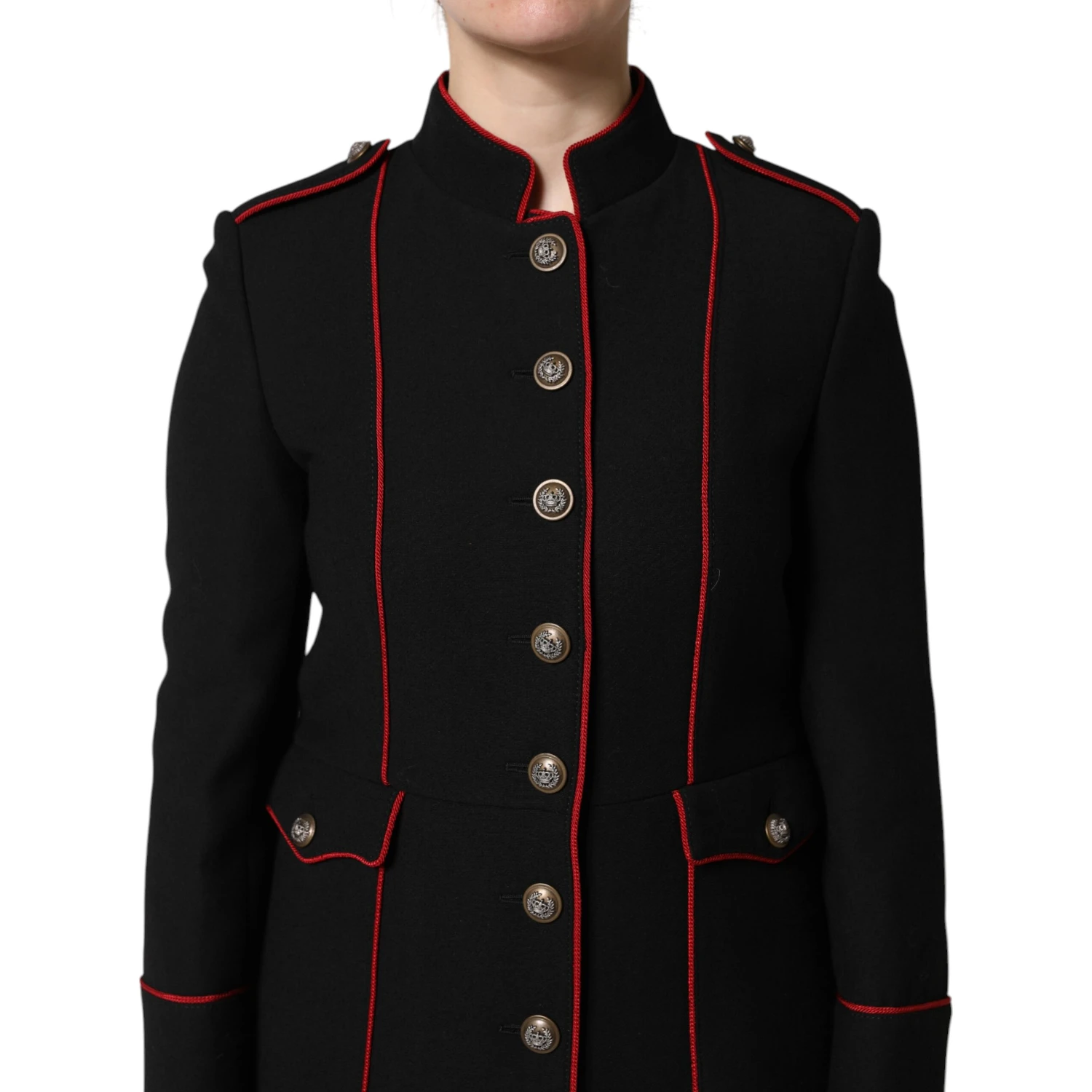 Black Wool Single Breasted Trench Coat Jacket