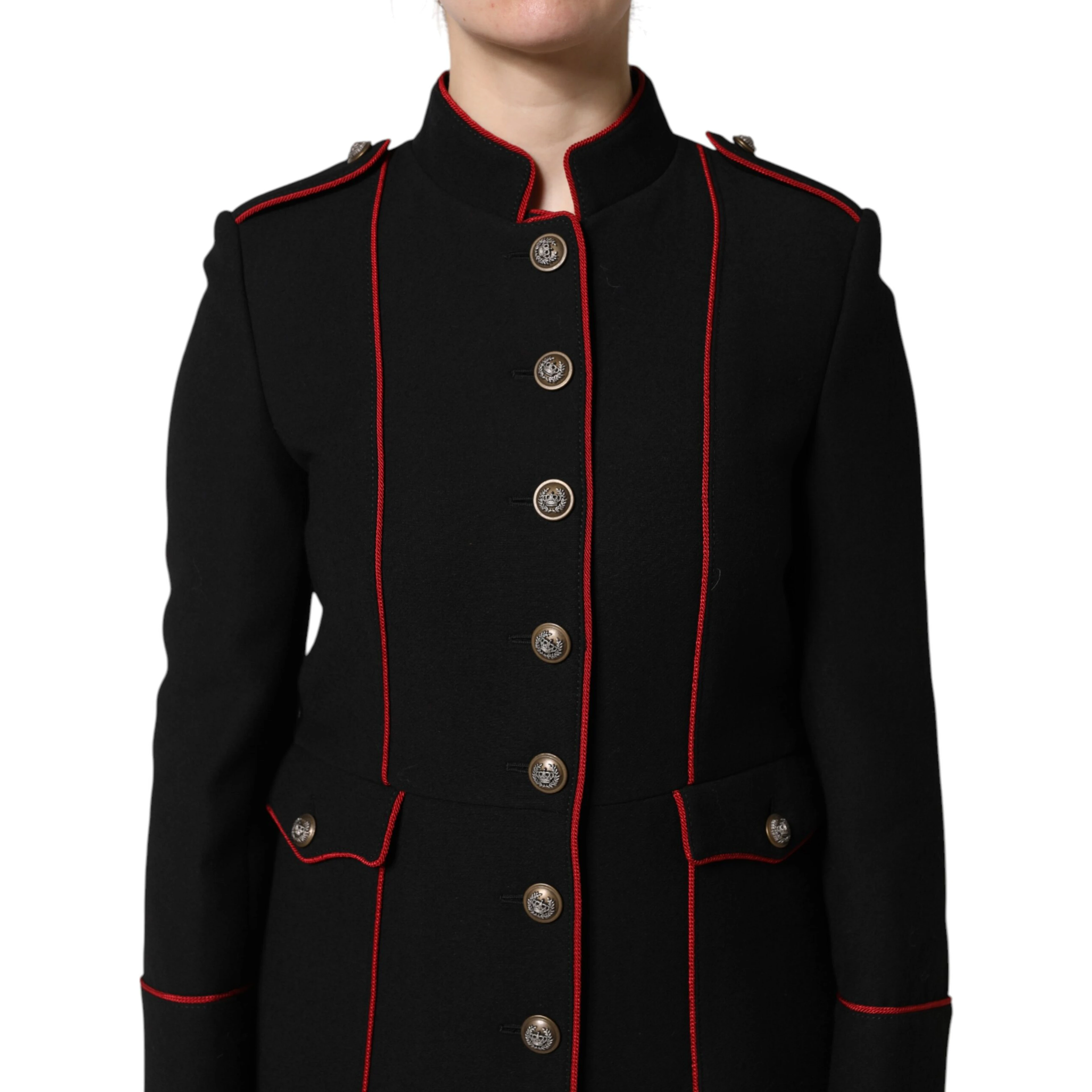 Black Wool Single Breasted Trench Coat Jacket