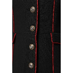 Black Wool Single Breasted Trench Coat Jacket