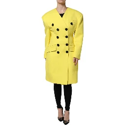 Yellow Double Breasted Trench Coat Jacket