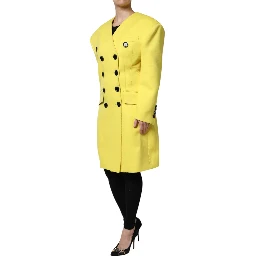 Yellow Double Breasted Trench Coat Jacket