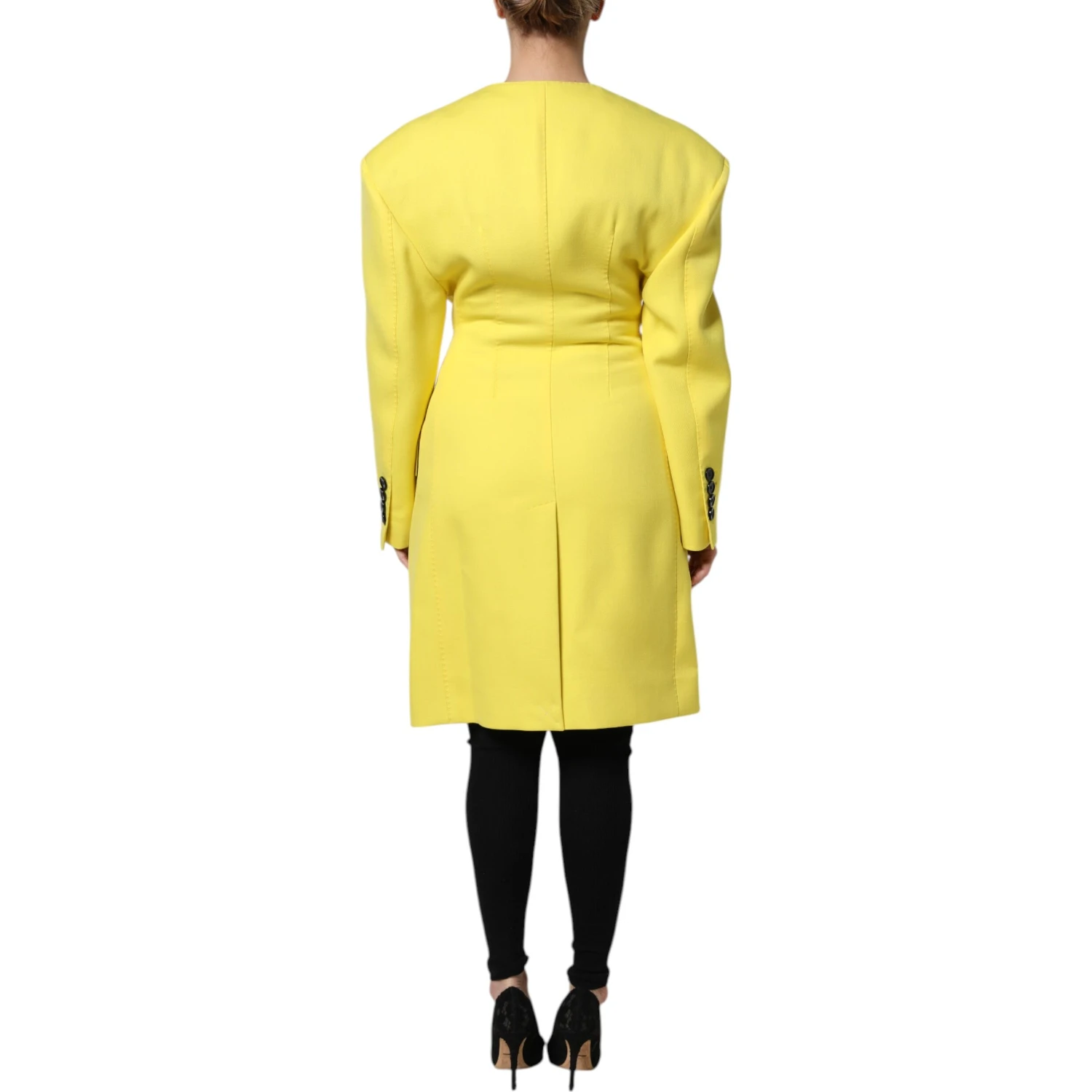 Yellow Double Breasted Trench Coat Jacket