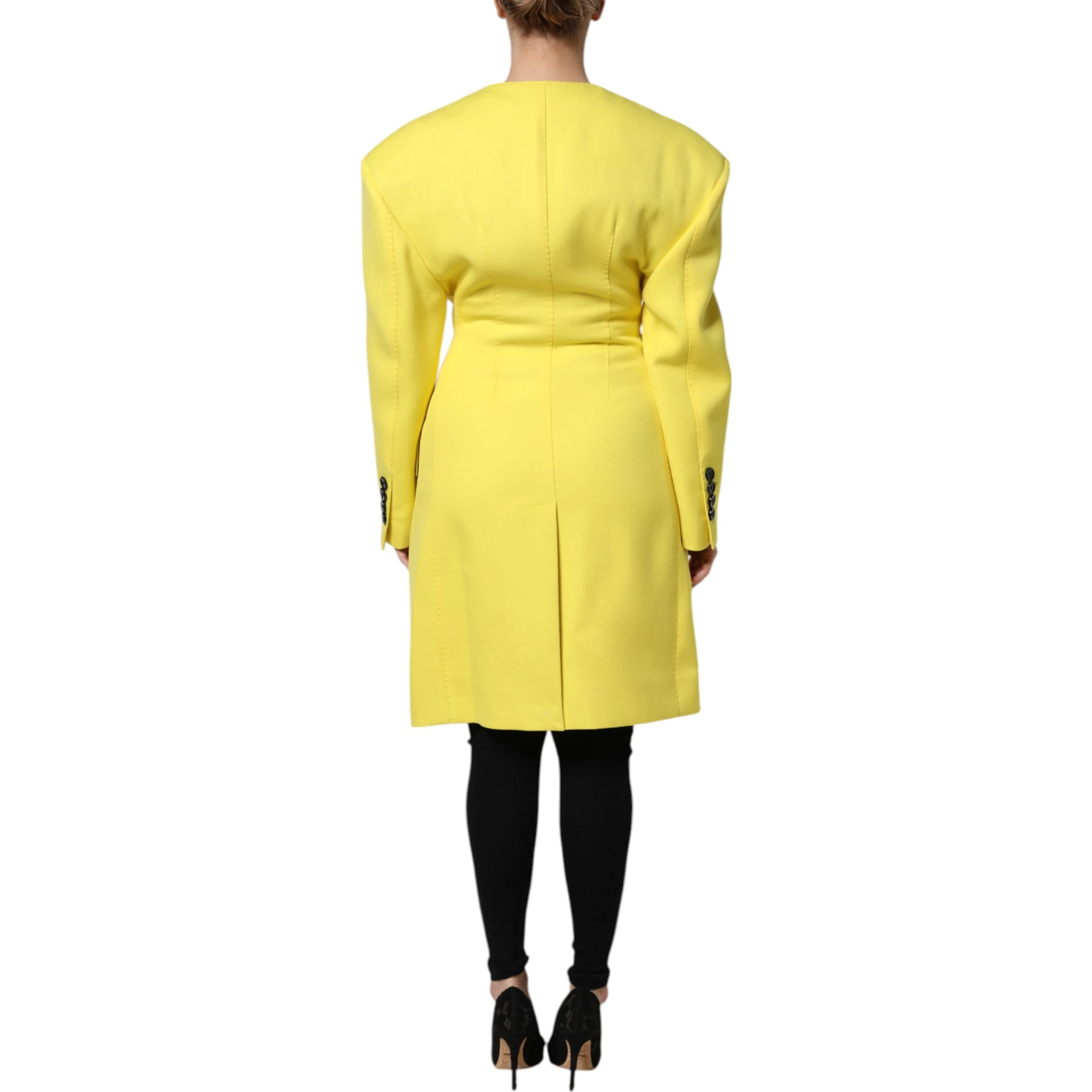 Yellow Double Breasted Trench Coat Jacket