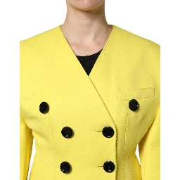 Yellow Double Breasted Trench Coat Jacket