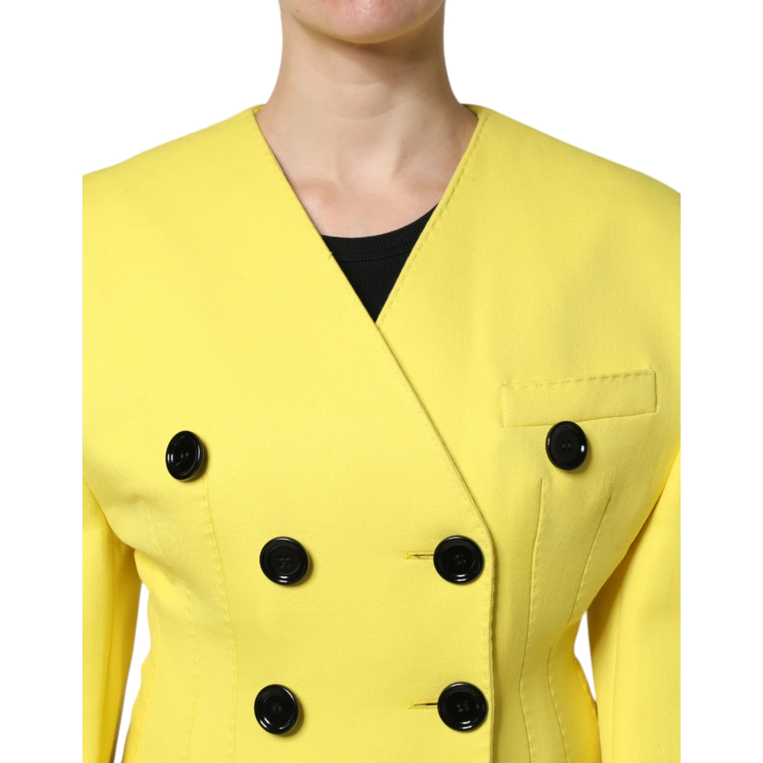 Yellow Double Breasted Trench Coat Jacket