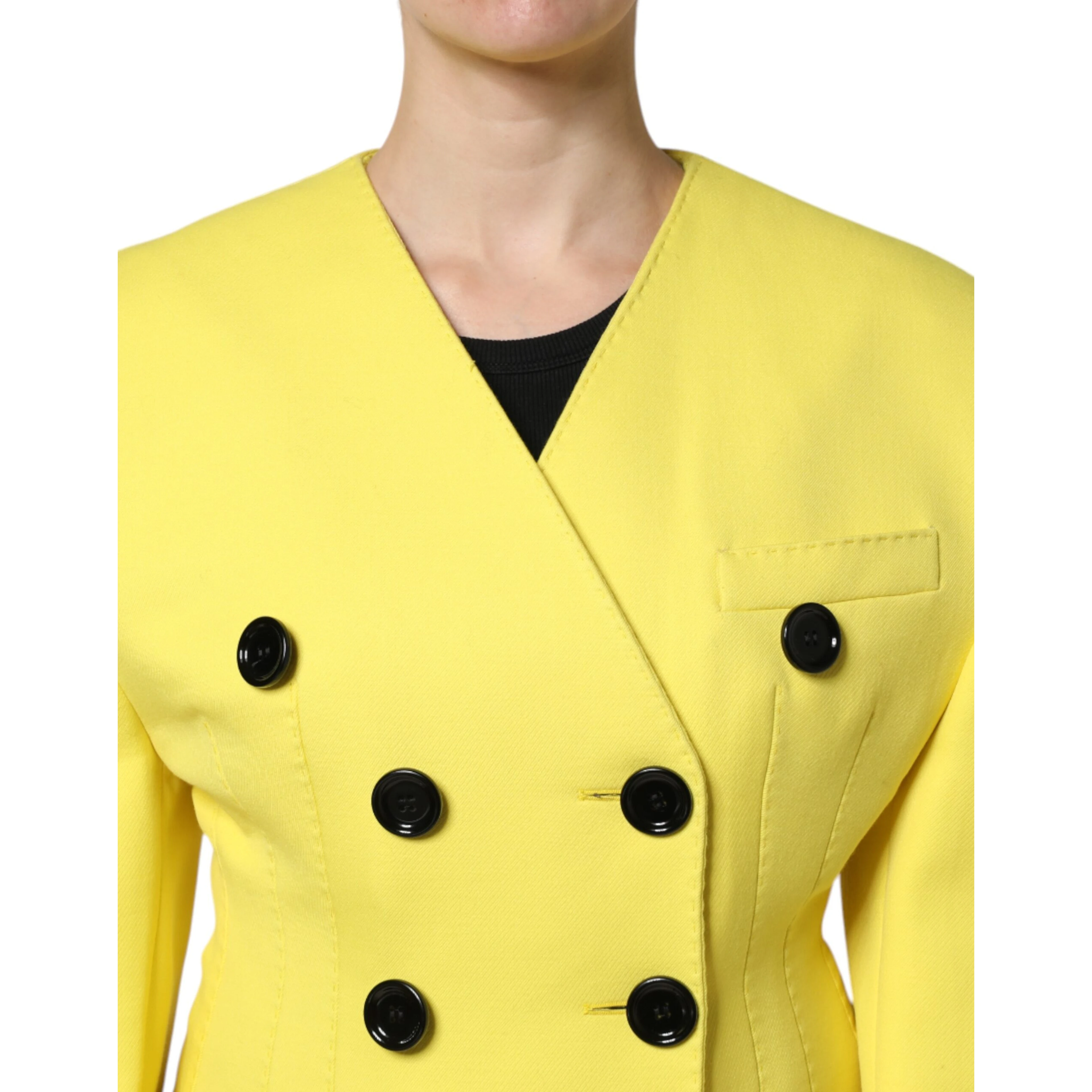 Yellow Double Breasted Trench Coat Jacket
