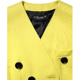 Yellow Double Breasted Trench Coat Jacket