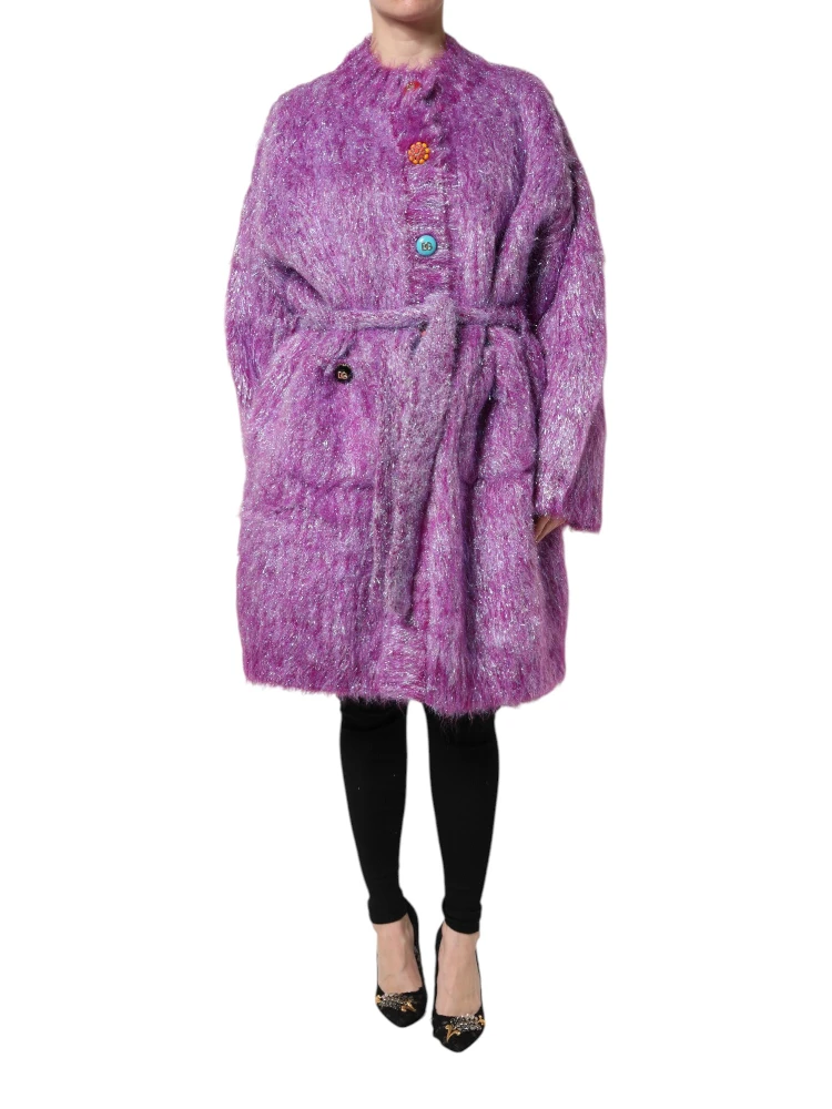 Purple Button Embellished Trench Coat Jacket alternative