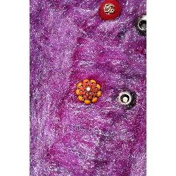 Purple Button Embellished Trench Coat Jacket