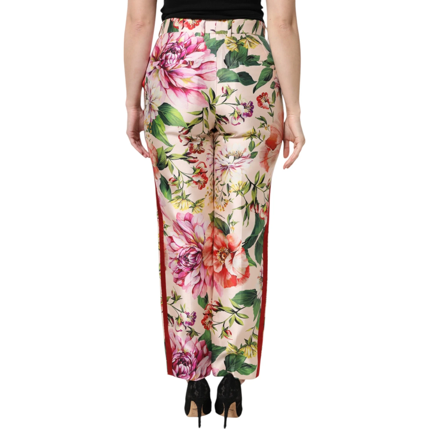 Multicolor Floral High Waist Straight Pants