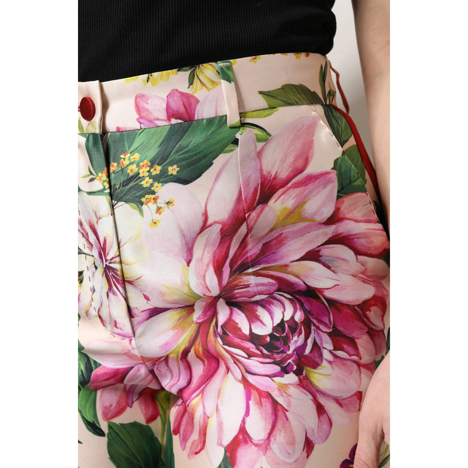 Multicolor Floral High Waist Straight Pants