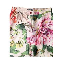 Multicolor Floral High Waist Straight Pants