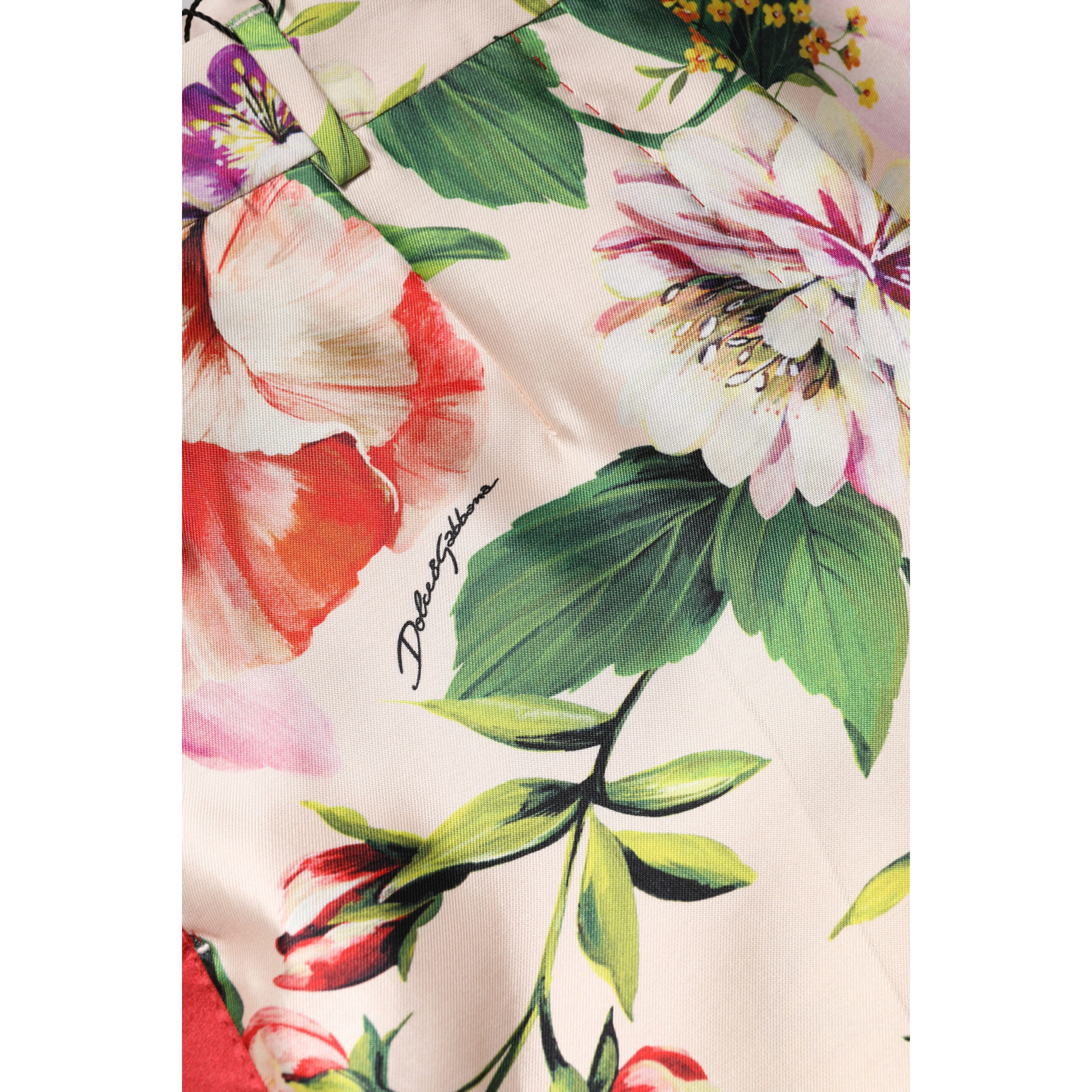 Multicolor Floral High Waist Straight Pants
