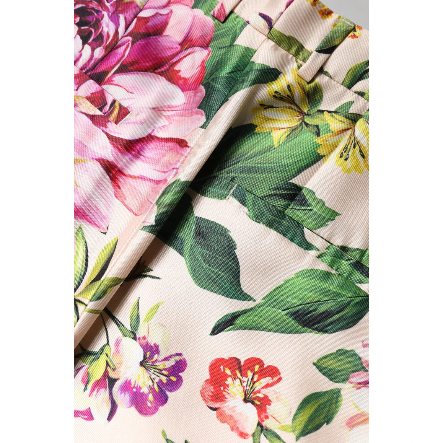 Multicolor Floral High Waist Straight Pants
