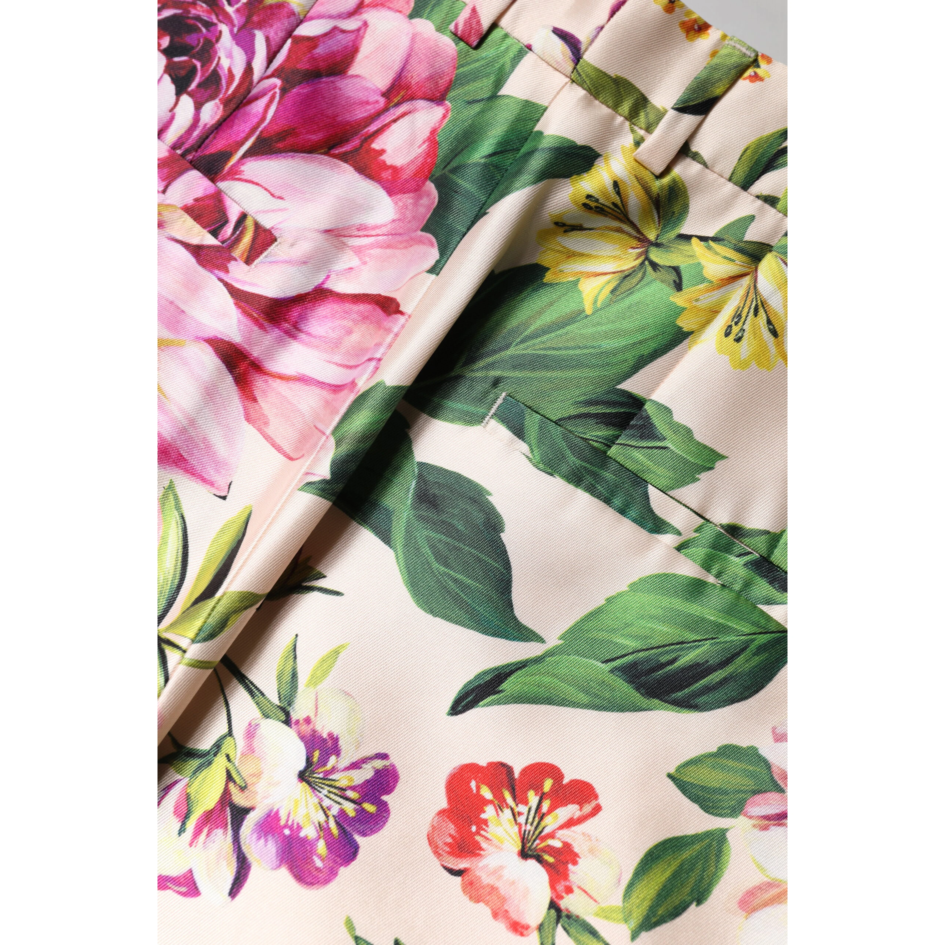 Multicolor Floral High Waist Straight Pants