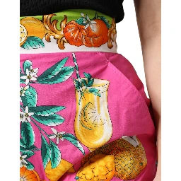 Pink Printed High Waist Hot Pants Shorts