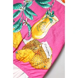 Pink Printed High Waist Hot Pants Shorts
