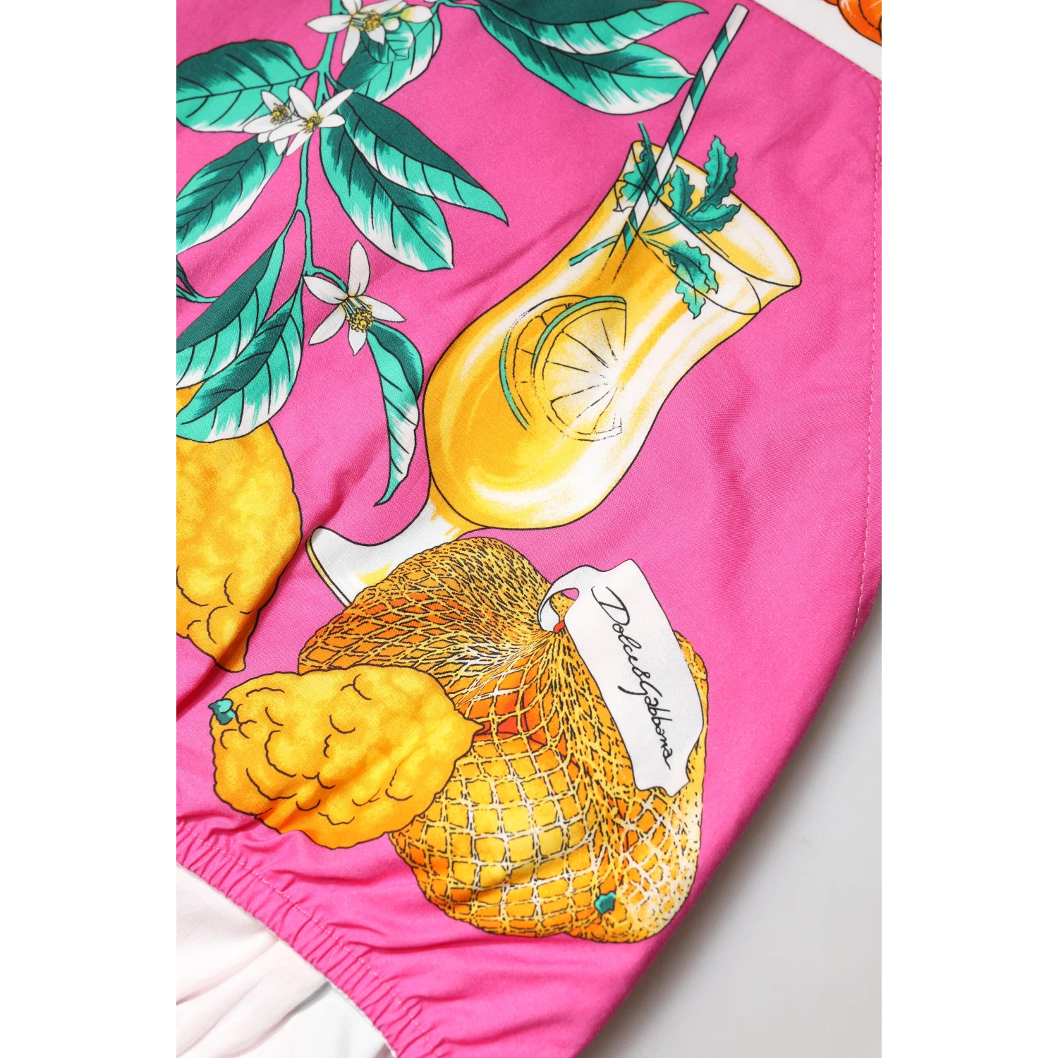 Pink Printed High Waist Hot Pants Shorts