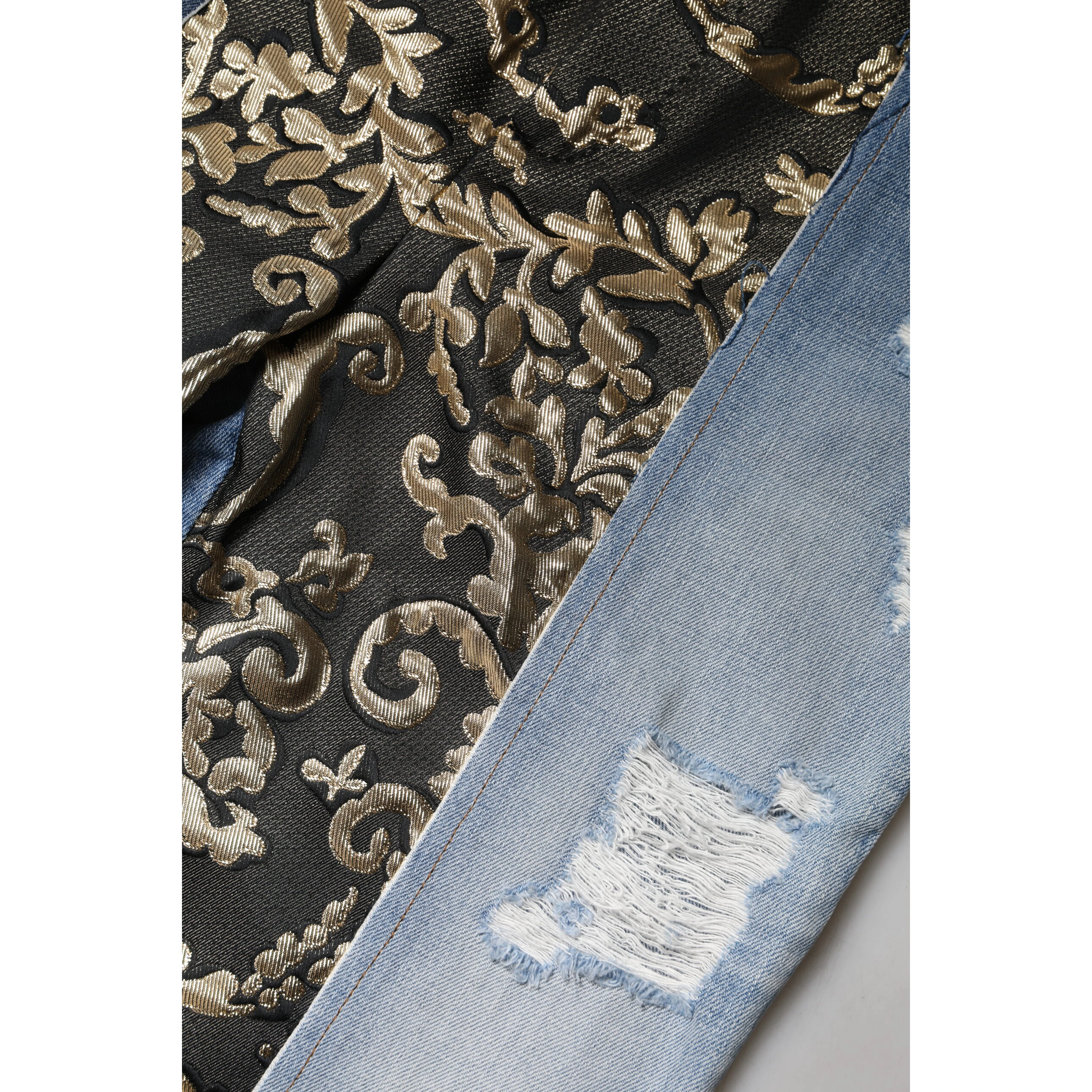 Multicolor Patchwork High Waist Denim Jeans