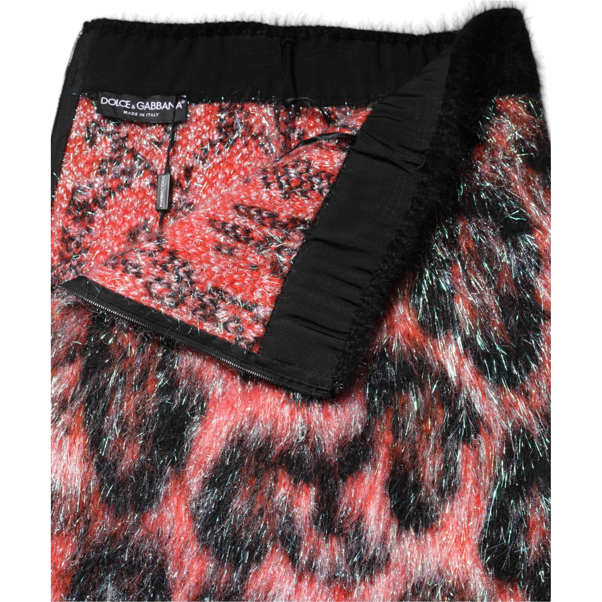 Multicolor Plush High Waist Mini Skirt