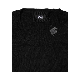 Black Cotton Round Neck Short Sleeve T-shirt