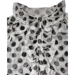 White Black Polka Dot Cotton Sleeveless Top