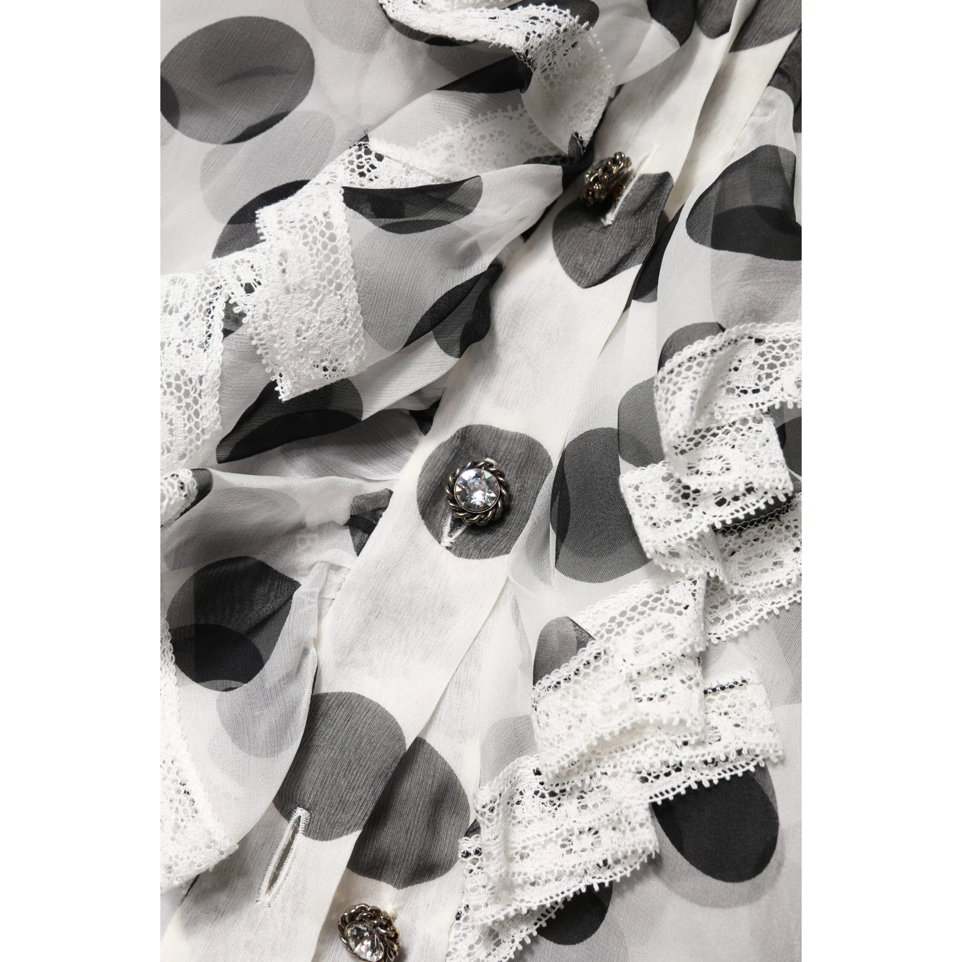 White Black Polka Dot Cotton Sleeveless Top