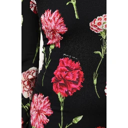 Black Floral Long Sleeve Women Blouse Top