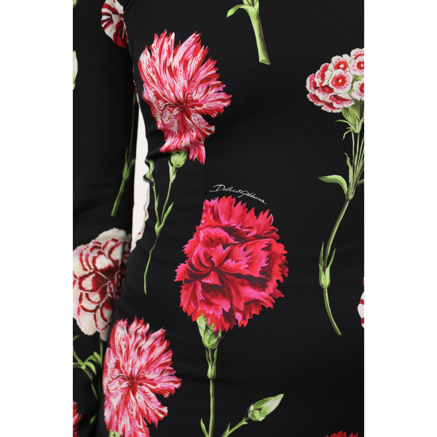 Black Floral Long Sleeve Women Blouse Top