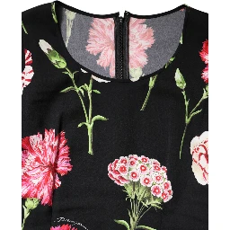 Black Floral Long Sleeve Women Blouse Top