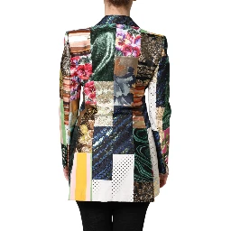 Multicolor Floral Patchwork Jacquard Jacket