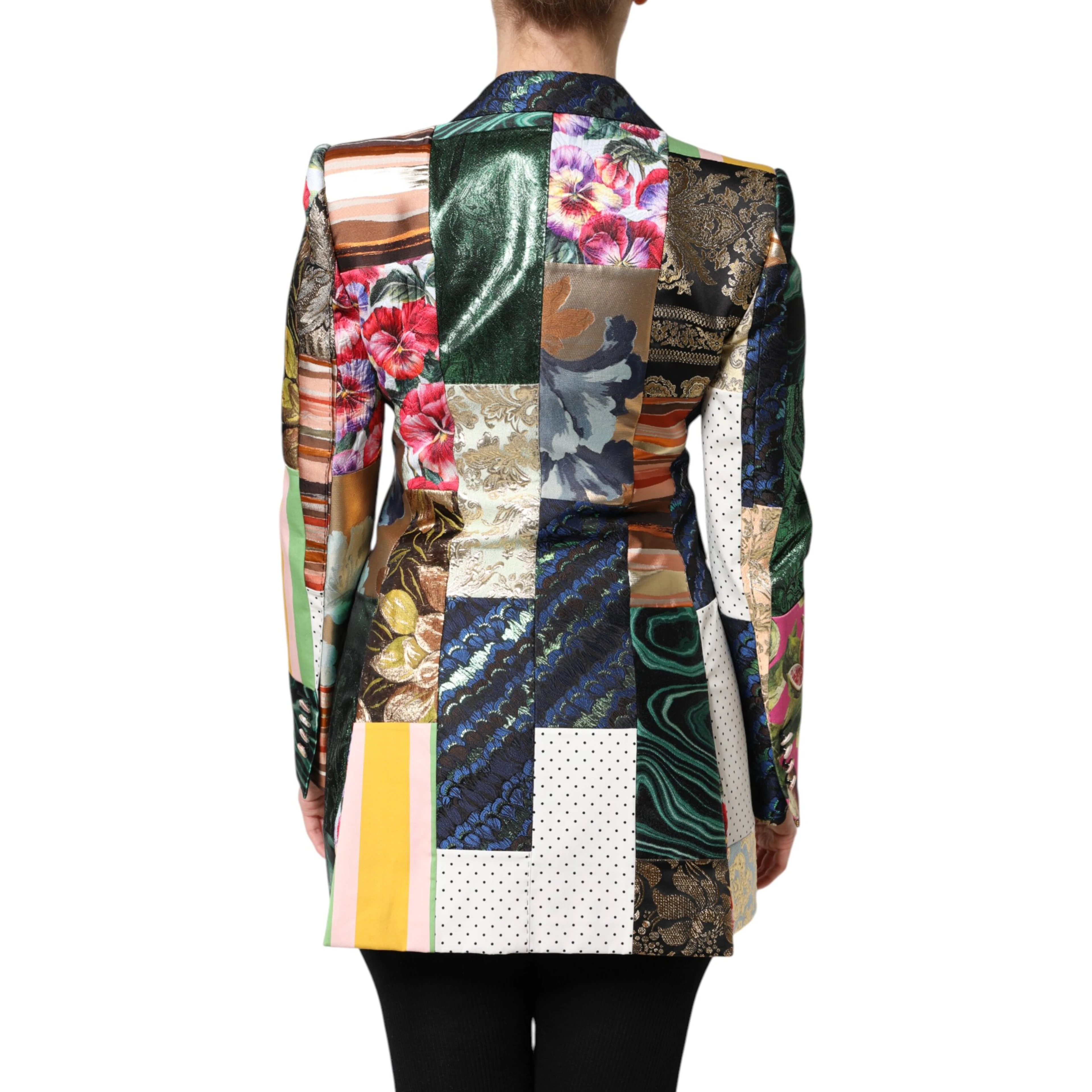 Multicolor Floral Patchwork Jacquard Jacket
