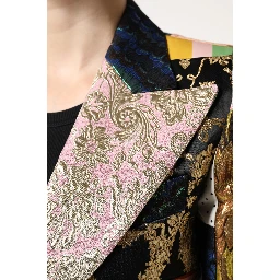 Multicolor Floral Patchwork Jacquard Jacket