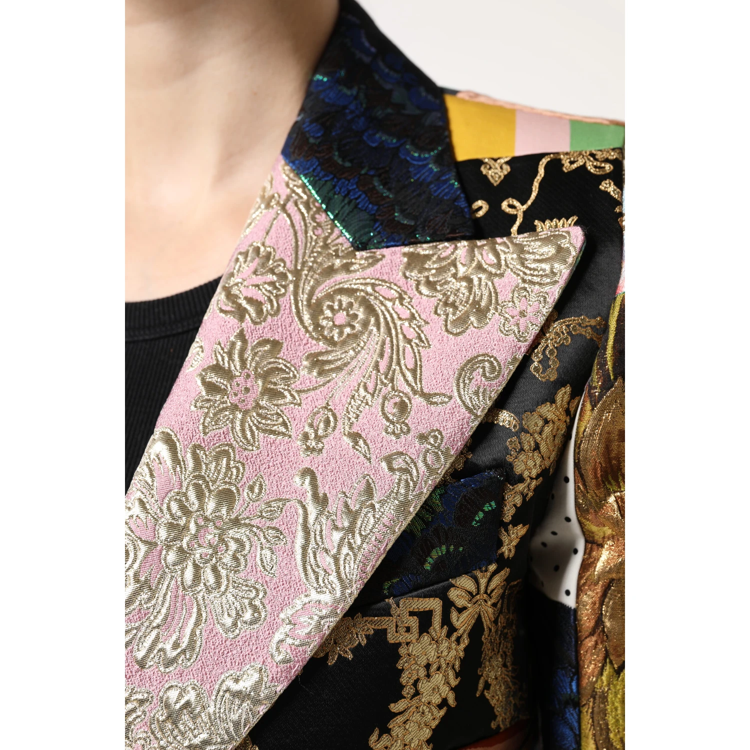 Multicolor Floral Patchwork Jacquard Jacket