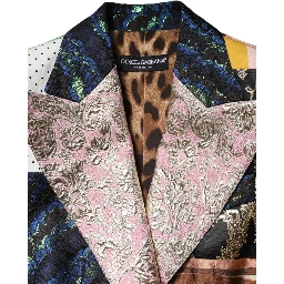 Multicolor Floral Patchwork Jacquard Jacket