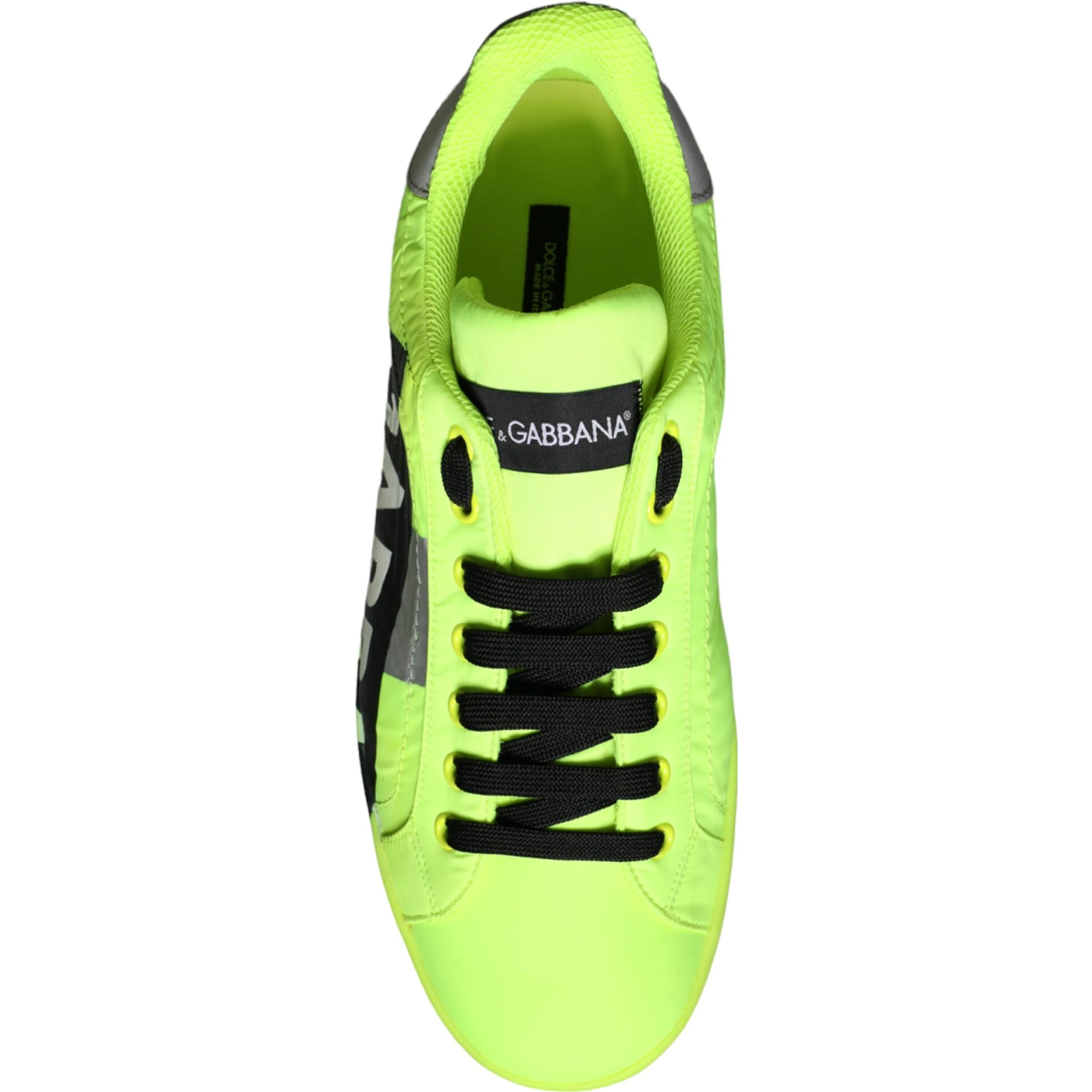 Neon Green Logo Tape Low Top Sneakers Shoes