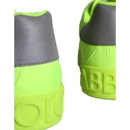 Neon Green Logo Tape Low Top Sneakers Shoes