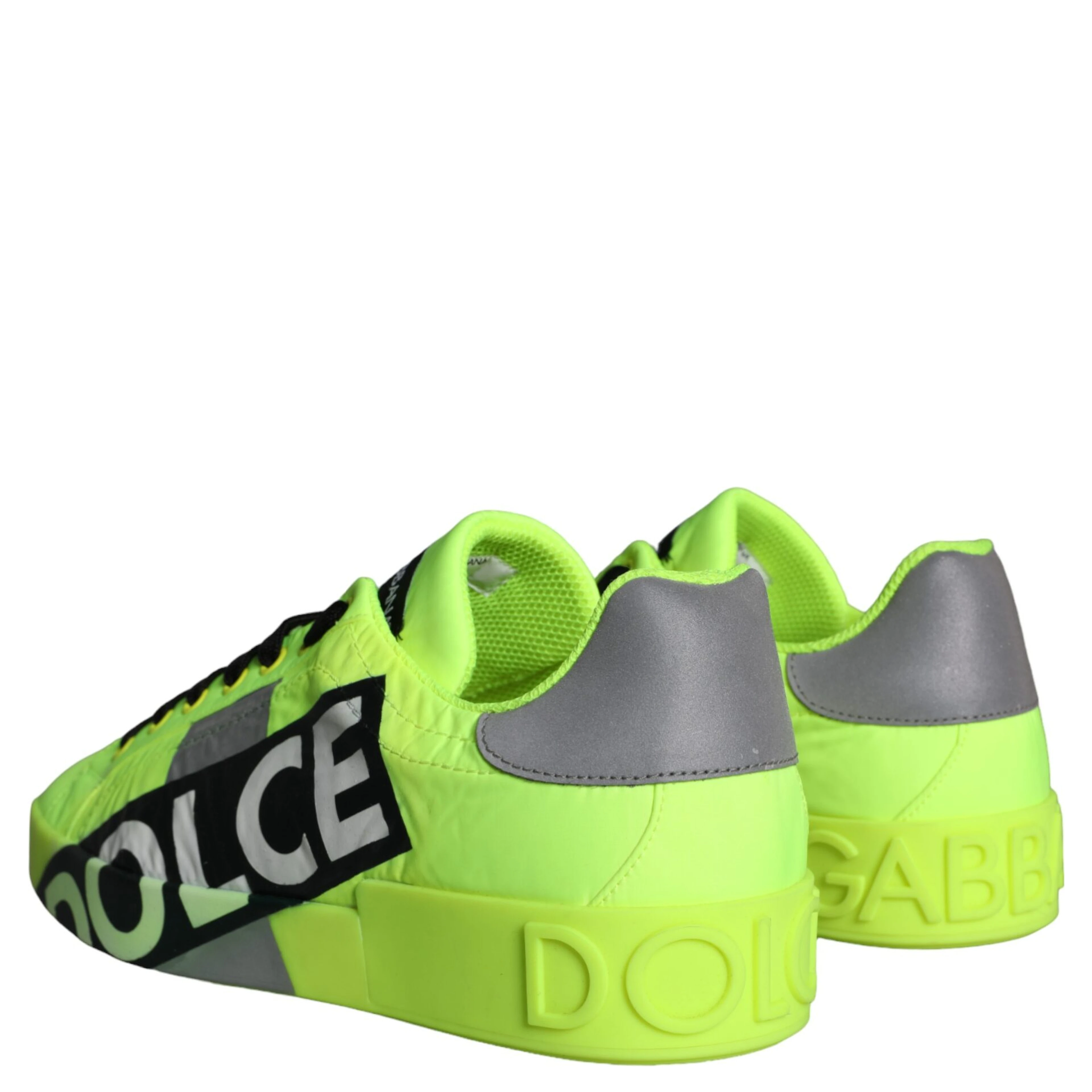 Neon Green Logo Tape Low Top Sneakers Shoes