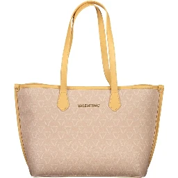 Beige Polyethylene Women Handbag