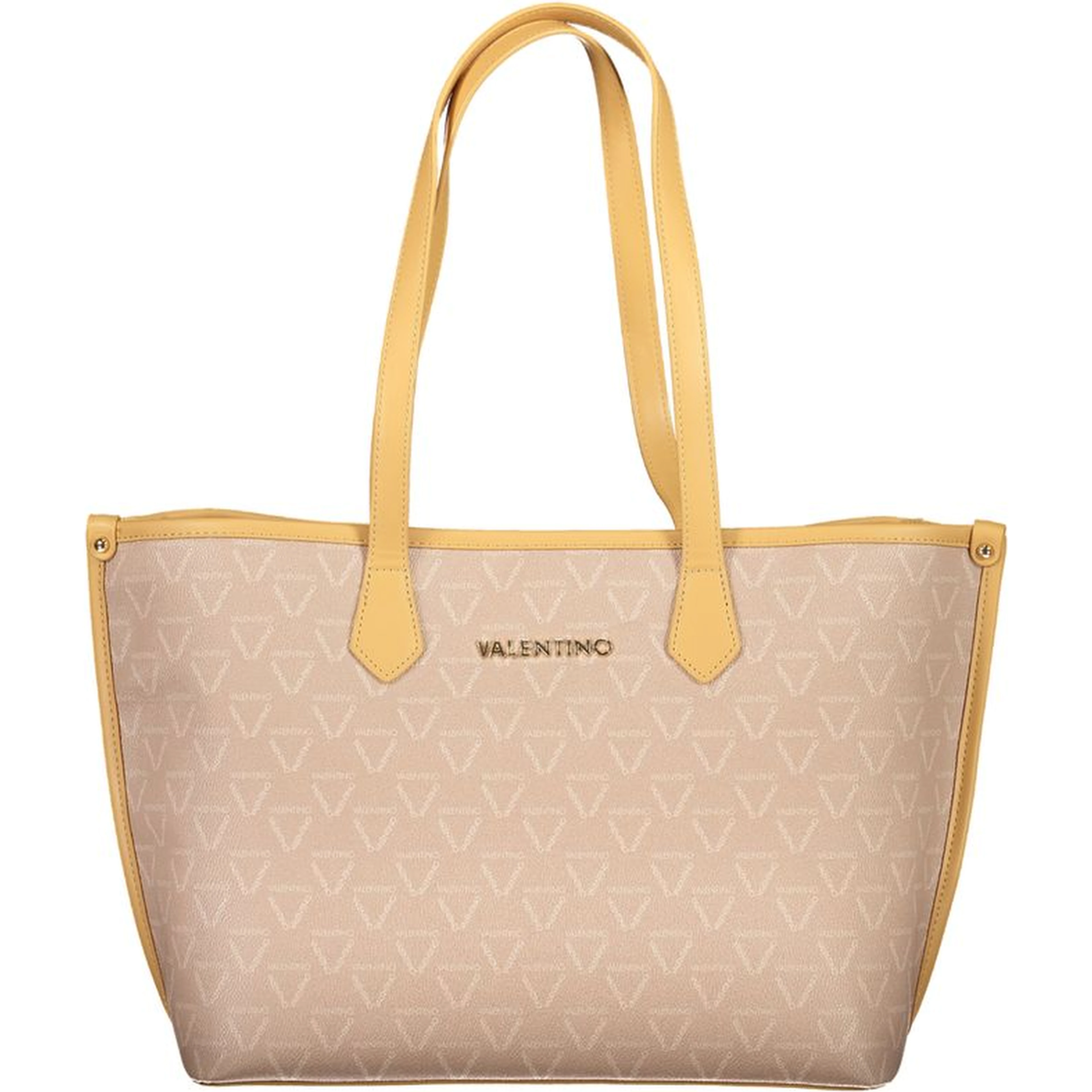 Beige Polyethylene Women Handbag