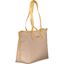 Beige Polyethylene Women Handbag