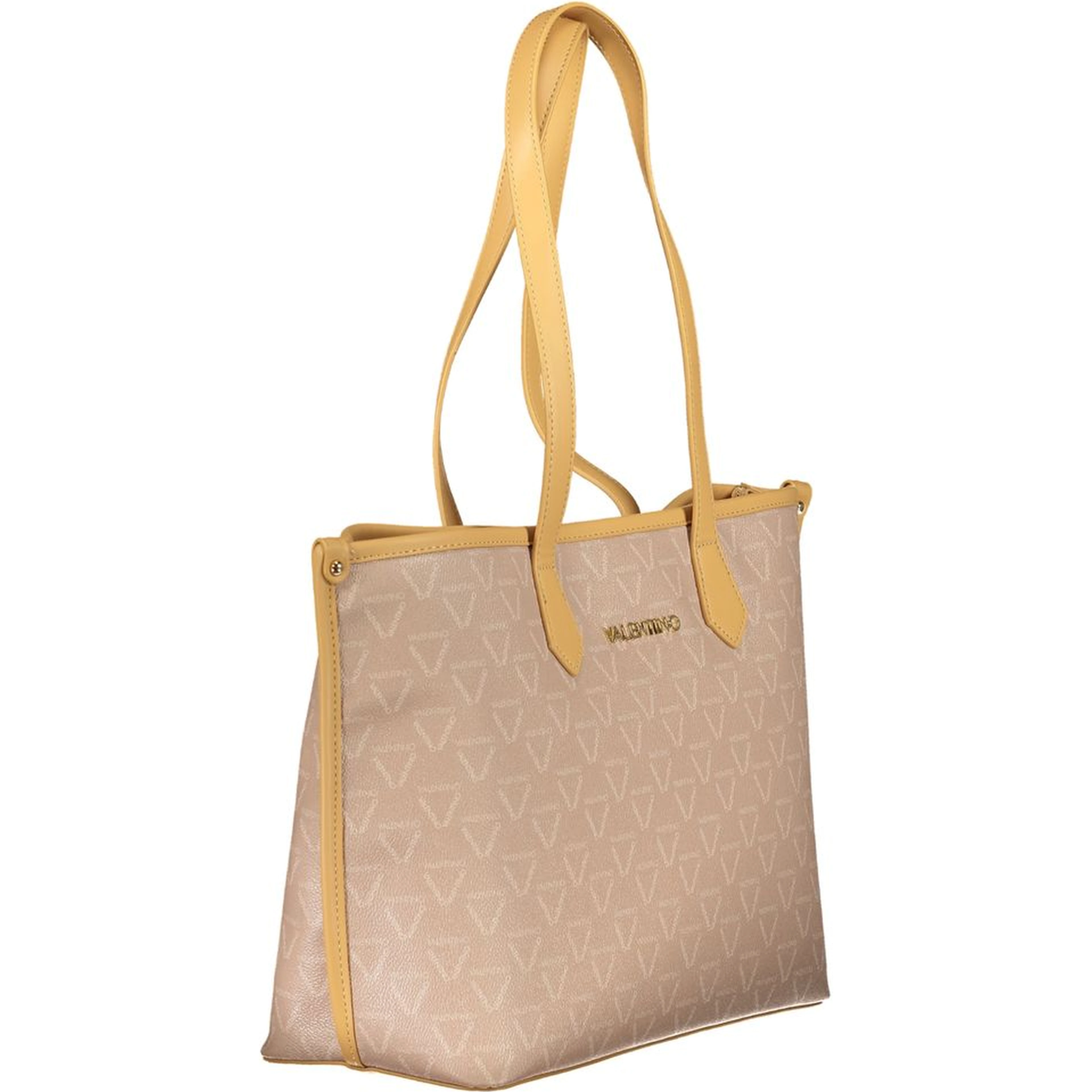 Beige Polyethylene Women Handbag