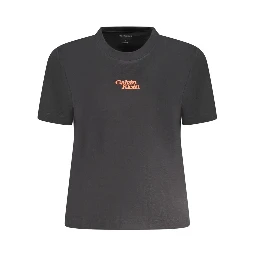 Black Cotton Women T-Shirt