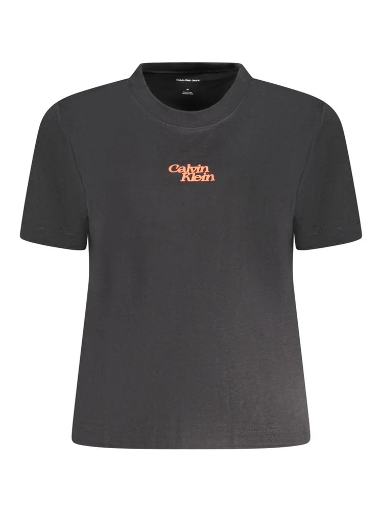 Black Cotton Women T-Shirt