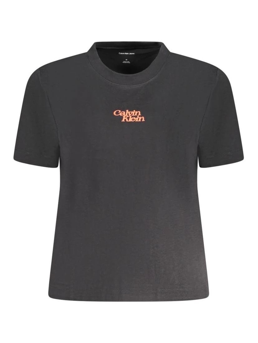 Black Cotton Women T-Shirt