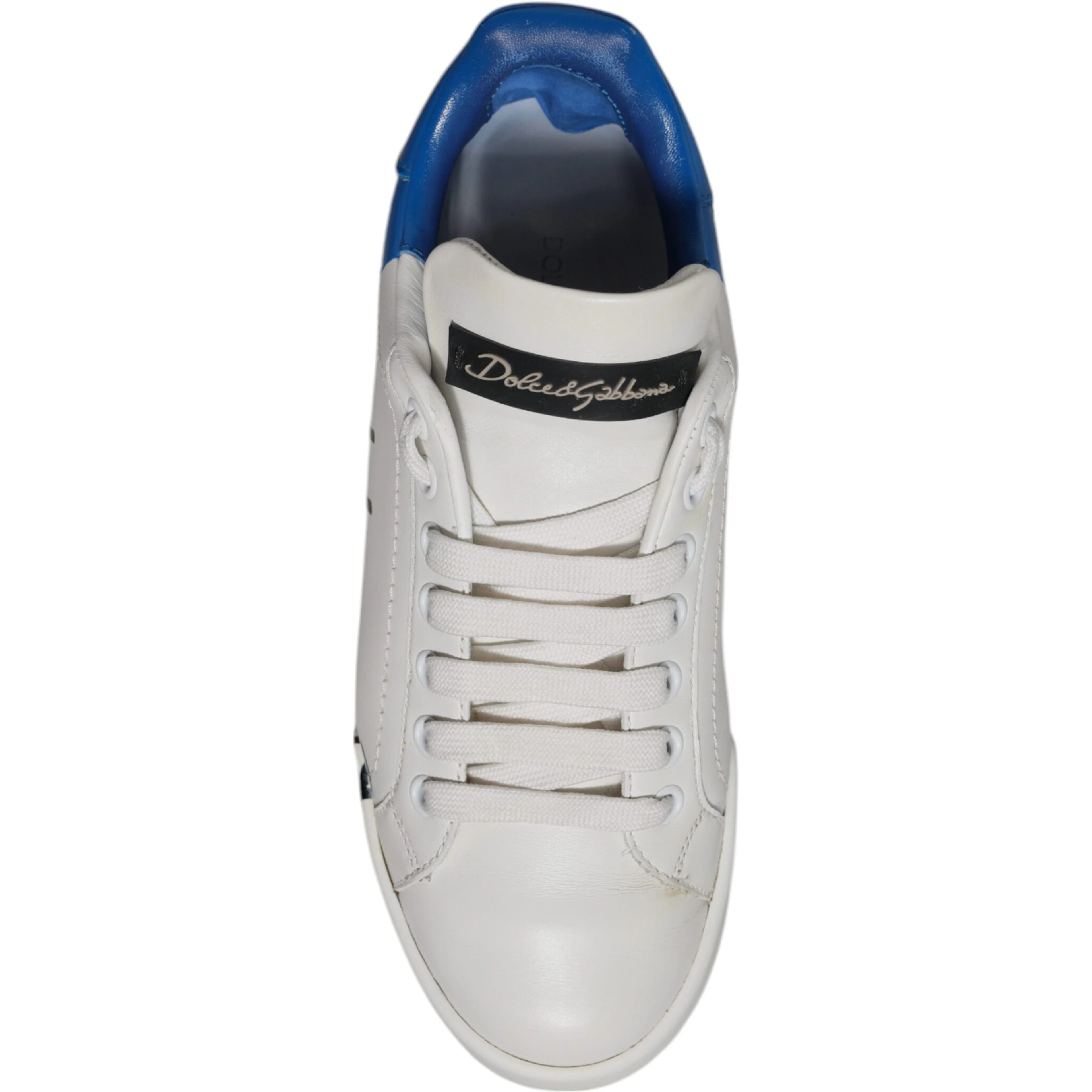 White Blue Logo Portofino Sneakers Shoes