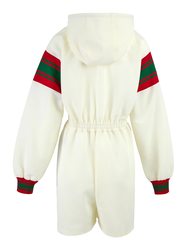 Cream Polyester Hooded Logo Sweatsuit alternative