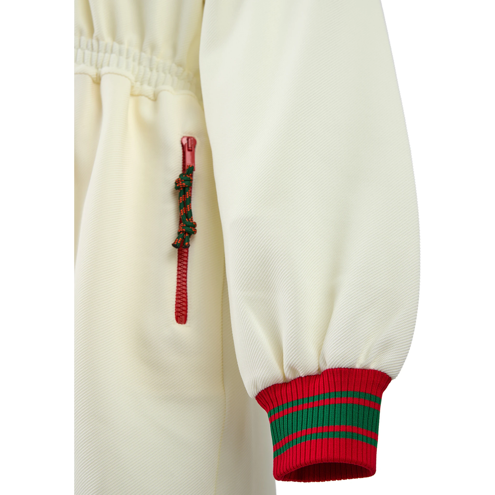 Cream Polyester Hooded Logo Sweatsuit